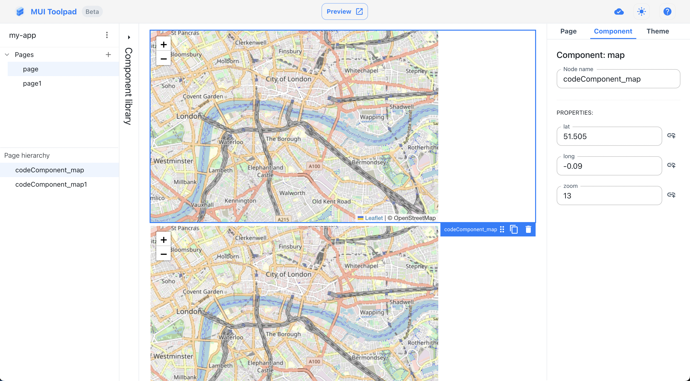 Use map components with numbers and labels